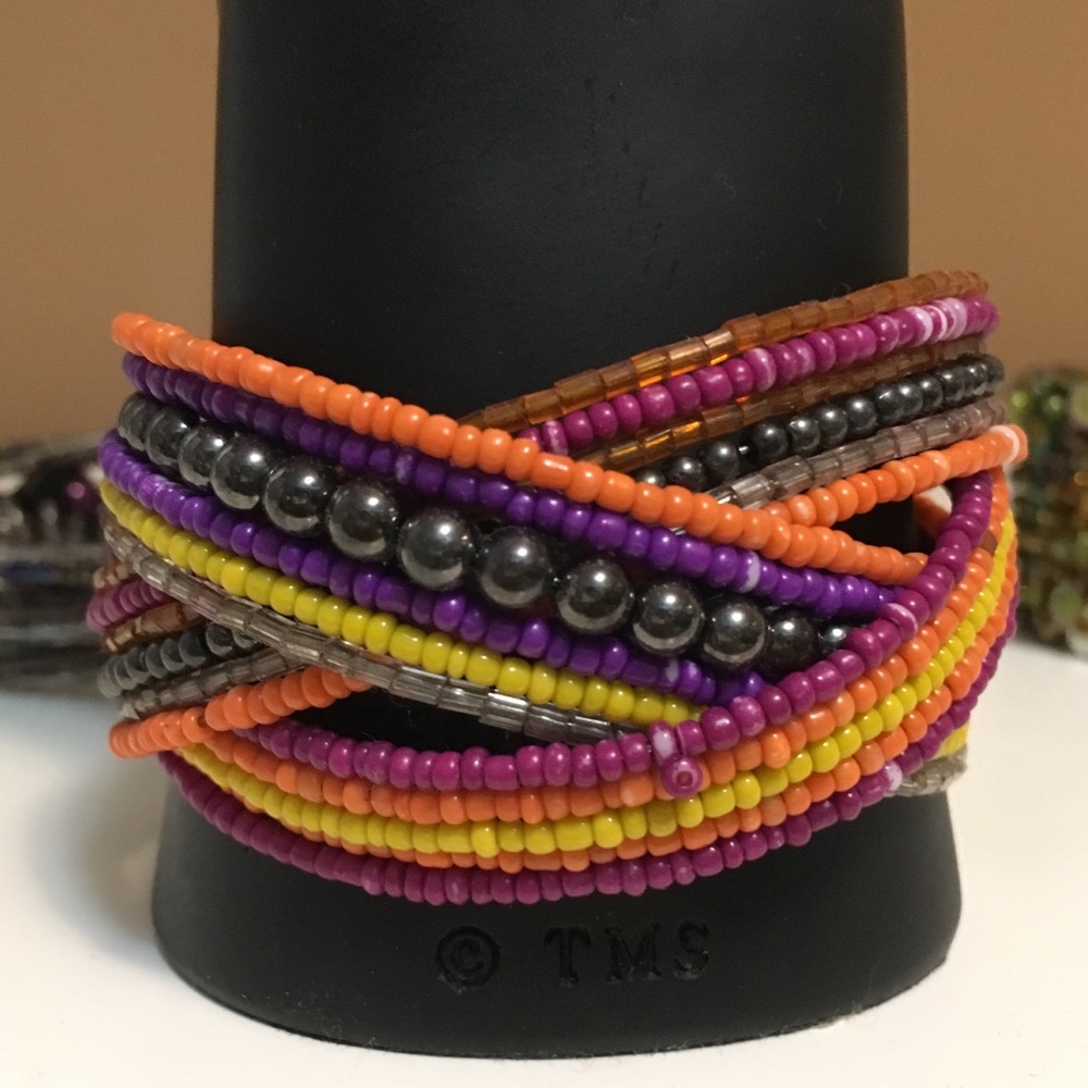 Beaded cuff bracelet